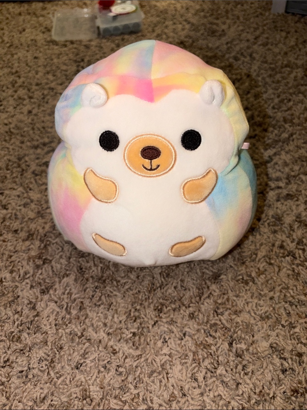 Squishmallows Bowie the Hedgehog Pastel Tye-Dye Rainbow 8" NWOT